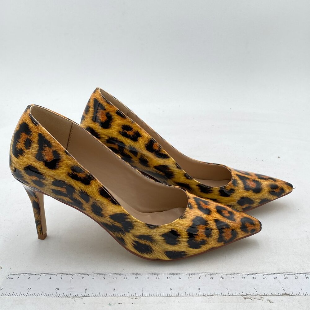 Ydn Leopard Print Pointed Closed Toe Mid Heel Pum… - image 4